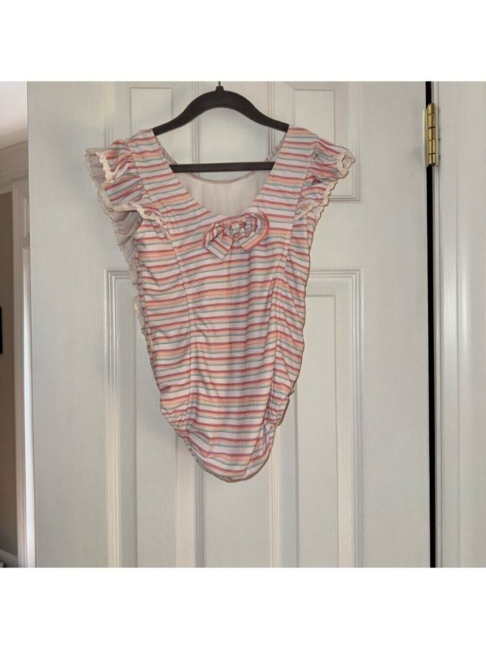 GUC Charming Mary size 8Y Striped Ruffle One Piece Bathing Suit